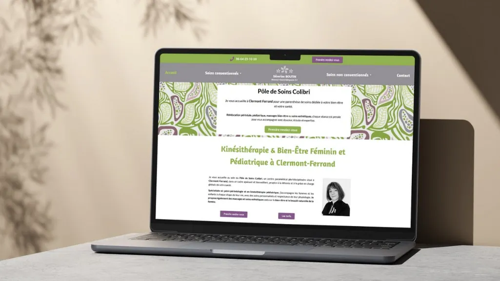 mockup Severine Boutin masseur kinésithérapeute, réalisation site web-Yume Digital-Création de sites internet et solutions digitales-Site vitrine-e commerce-web marketing digital-seo-vichy-Auvergne